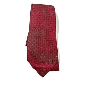 Christian Dior Men’s Tie Red Silk Necktie Business Suit Fashion Accessory